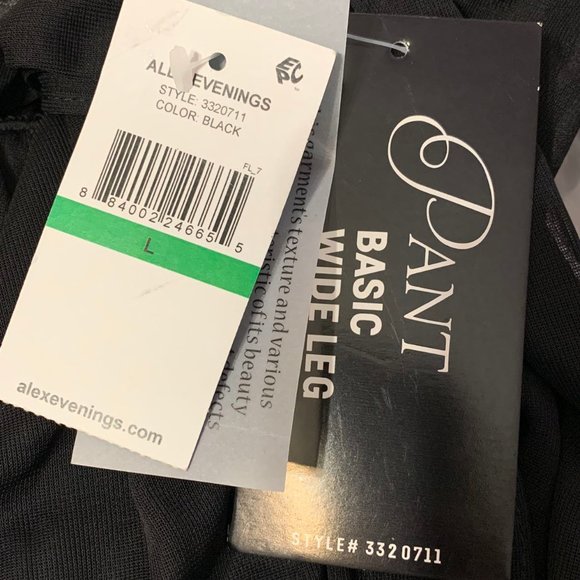 Alex Evenings Women's Wide Leg Chiffon Dress Pant Black L/ Regular - Picture 6 of 7